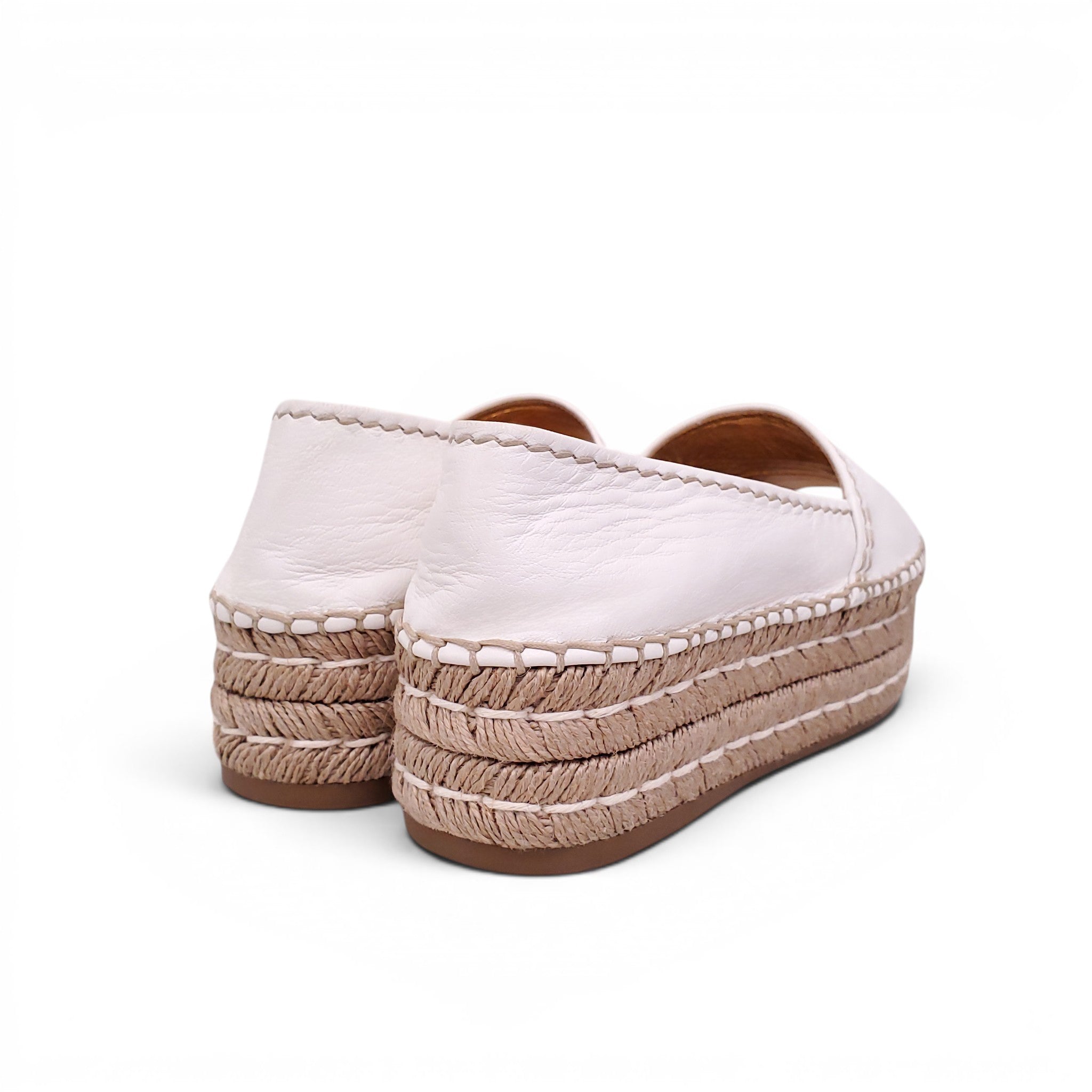 PRADA WHITE ESPADRILLES - SIZE 37.5