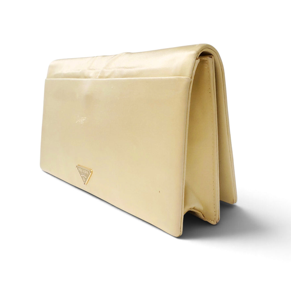 PRADA YELLOW SATIN CLUTCH