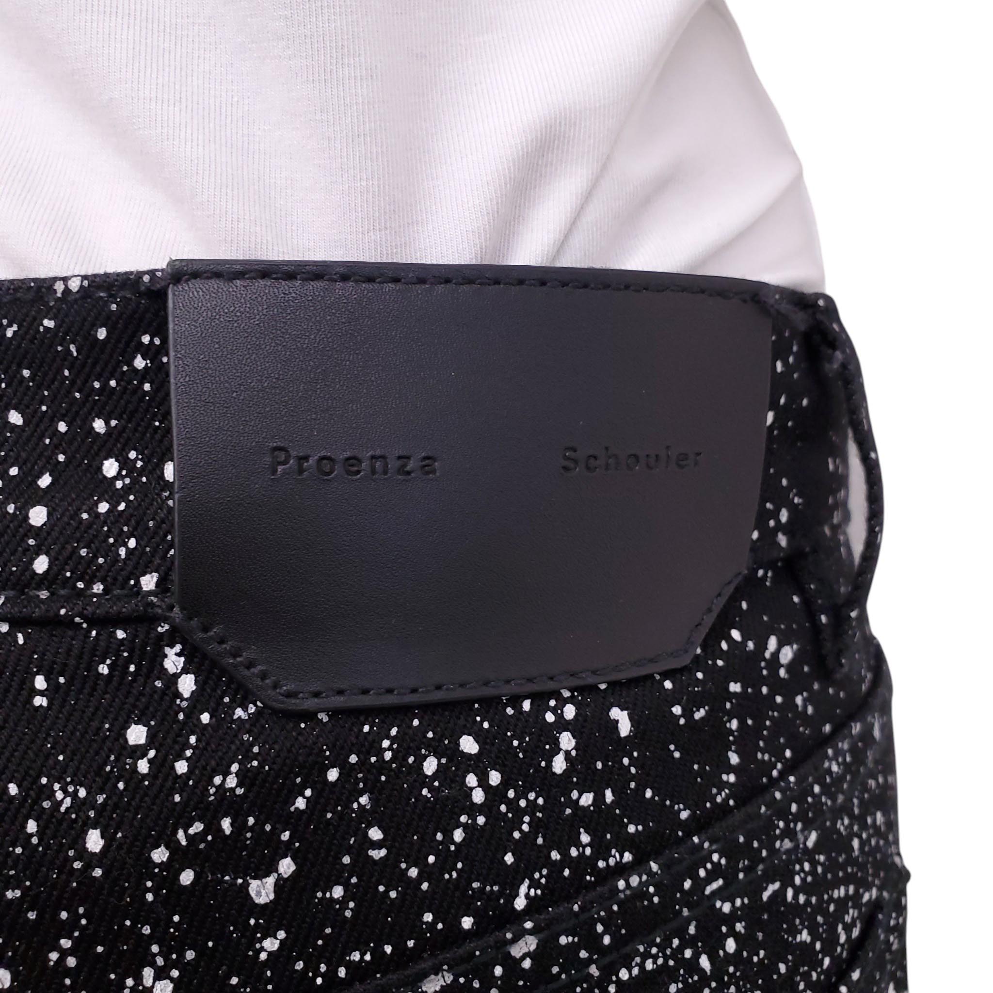 PROENZA SCHOULER BLACK AND WHITE SPECKLED JEANS - SIZE 26