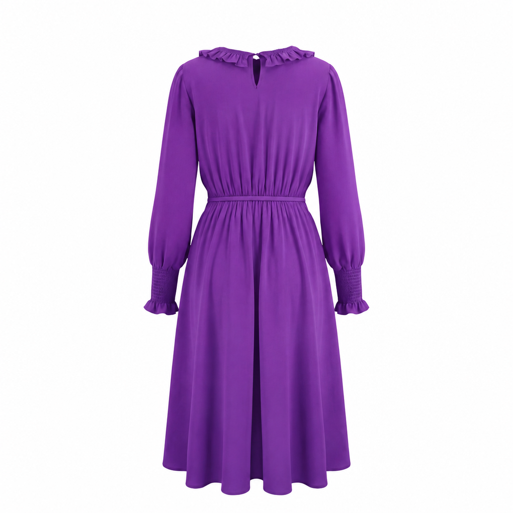 ISABEL MARANT ÉTOILE PURPLE 100% SILK MIDI DRESS - SIZE 34