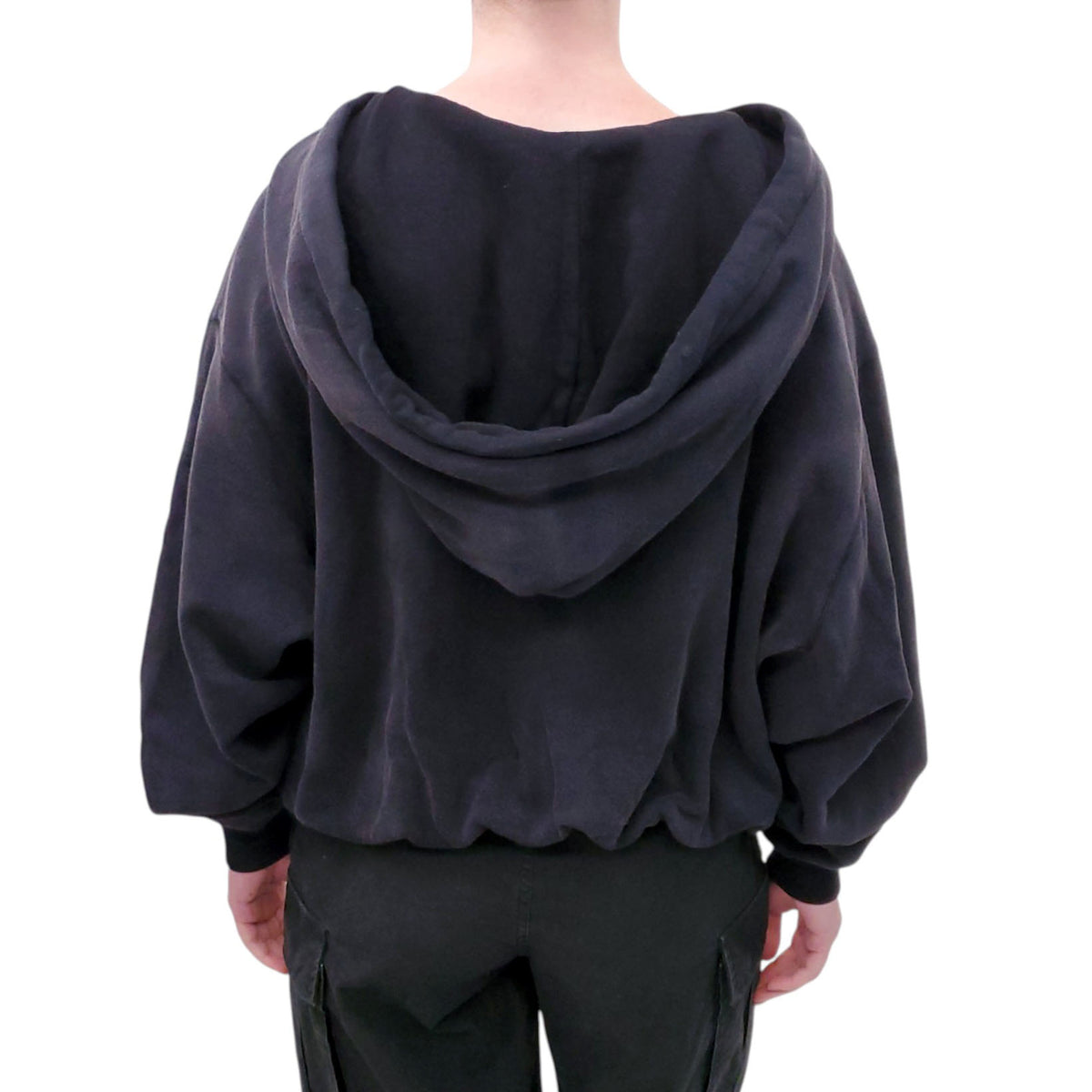 R13 BLACK BUBBLE CROPPED SWEATSHIRT - SIZE XS