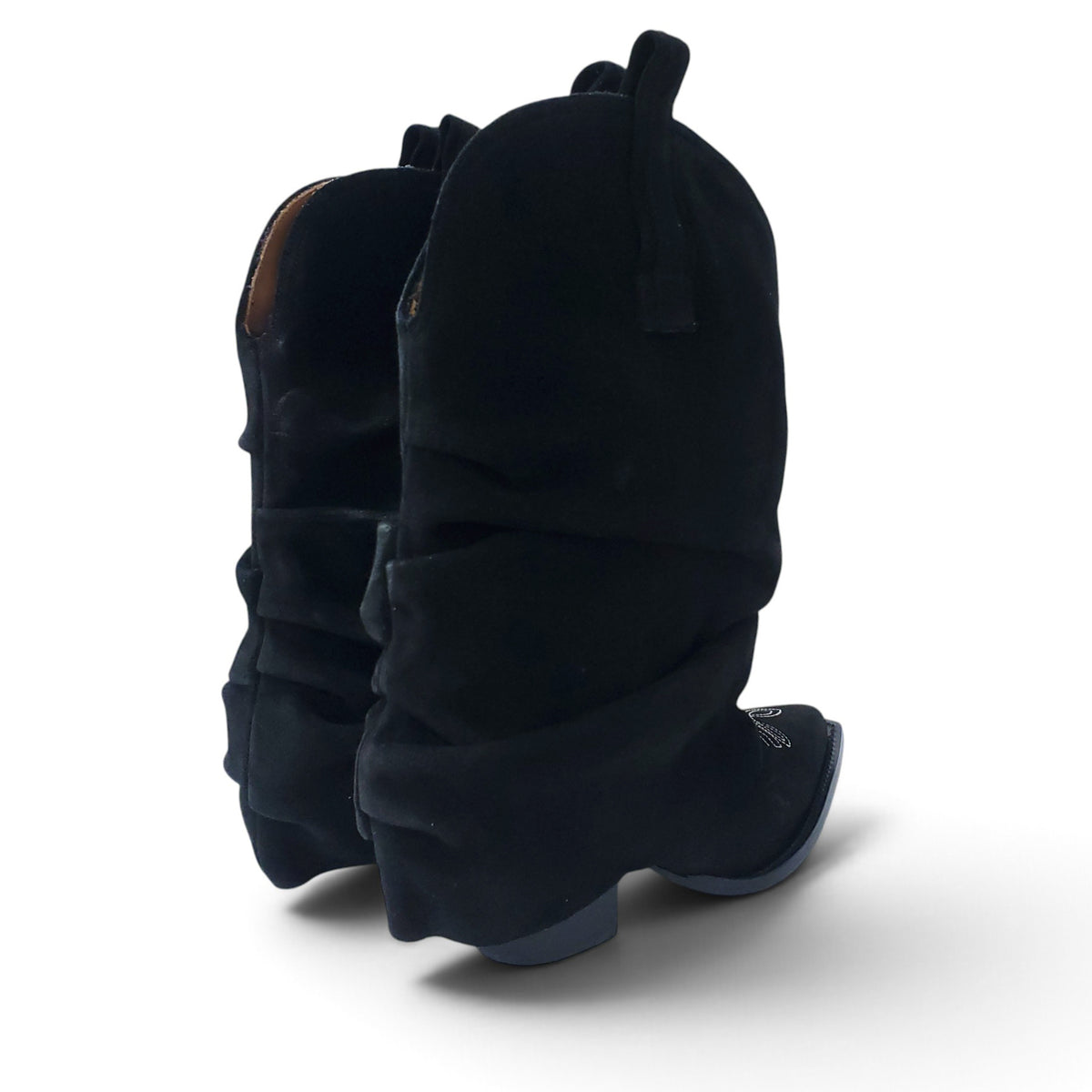 R13 CHUNKY COWBOY BOOTS IN BLACK - SIZE 37