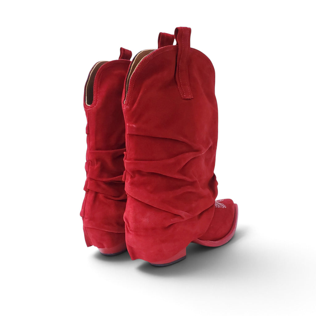 R13 CHUNKY COWBOY BOOTS IN RED - SIZE 38