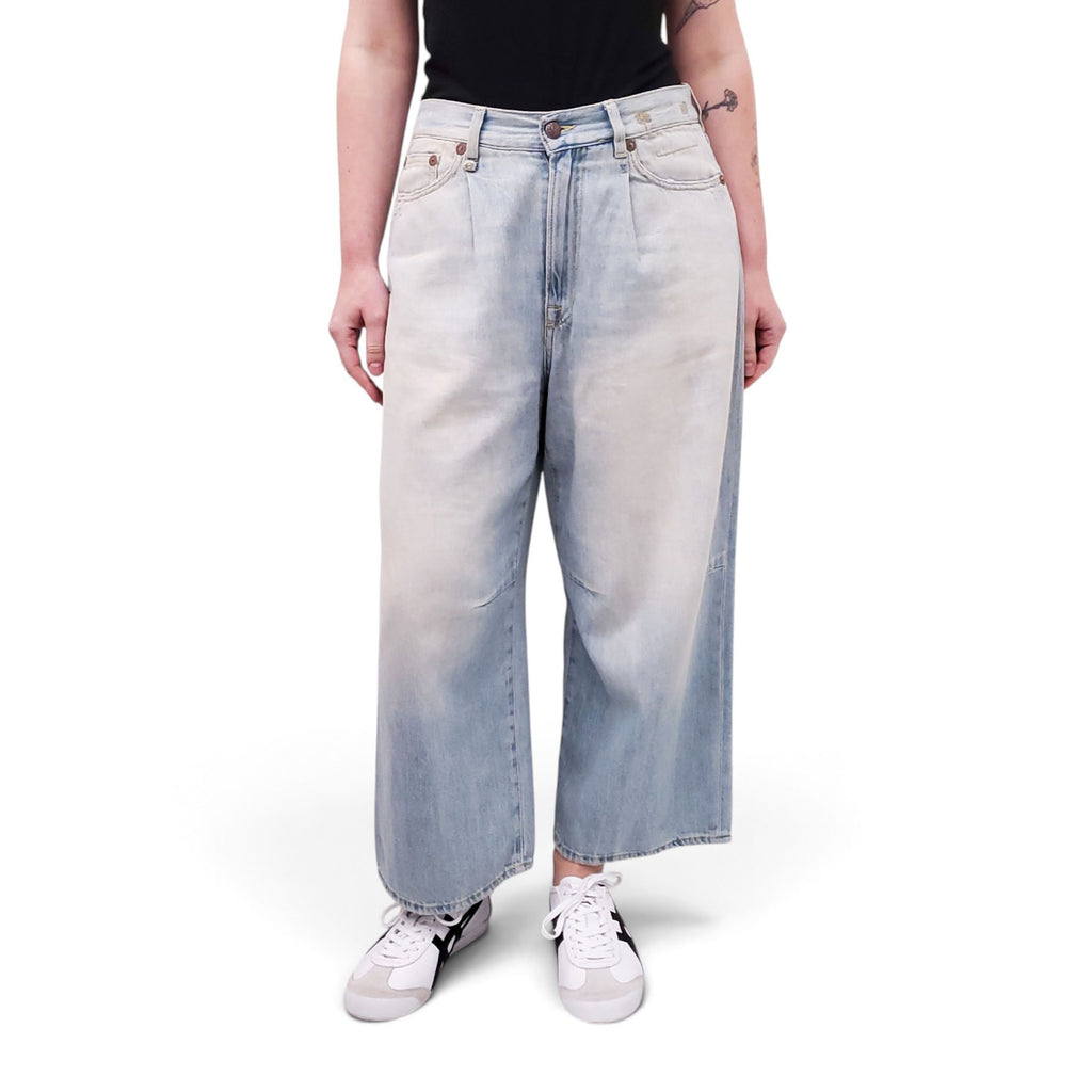 R13 CROPPED WIDE LEG JEAN IN TONY BLUE - SIZE 26