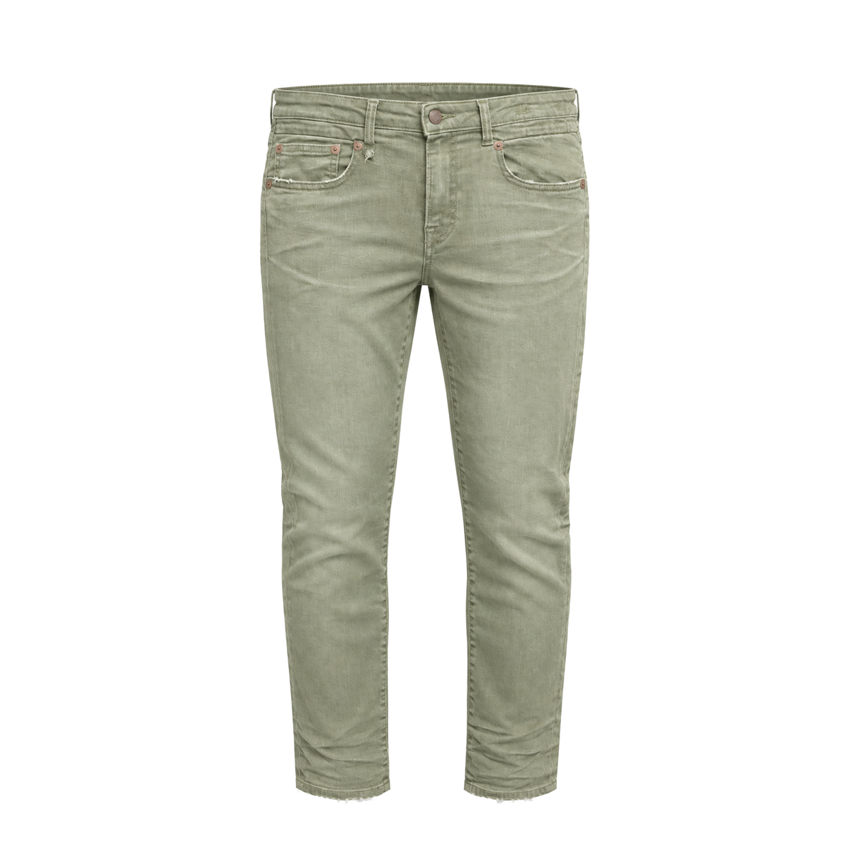 R13 KHAKI GREEN STRAIGHT BOY JEANS - SIZE 29