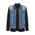 R13 LAYRED BLACK BLAZER WITH DENIM VEST INSERT - SIZE S