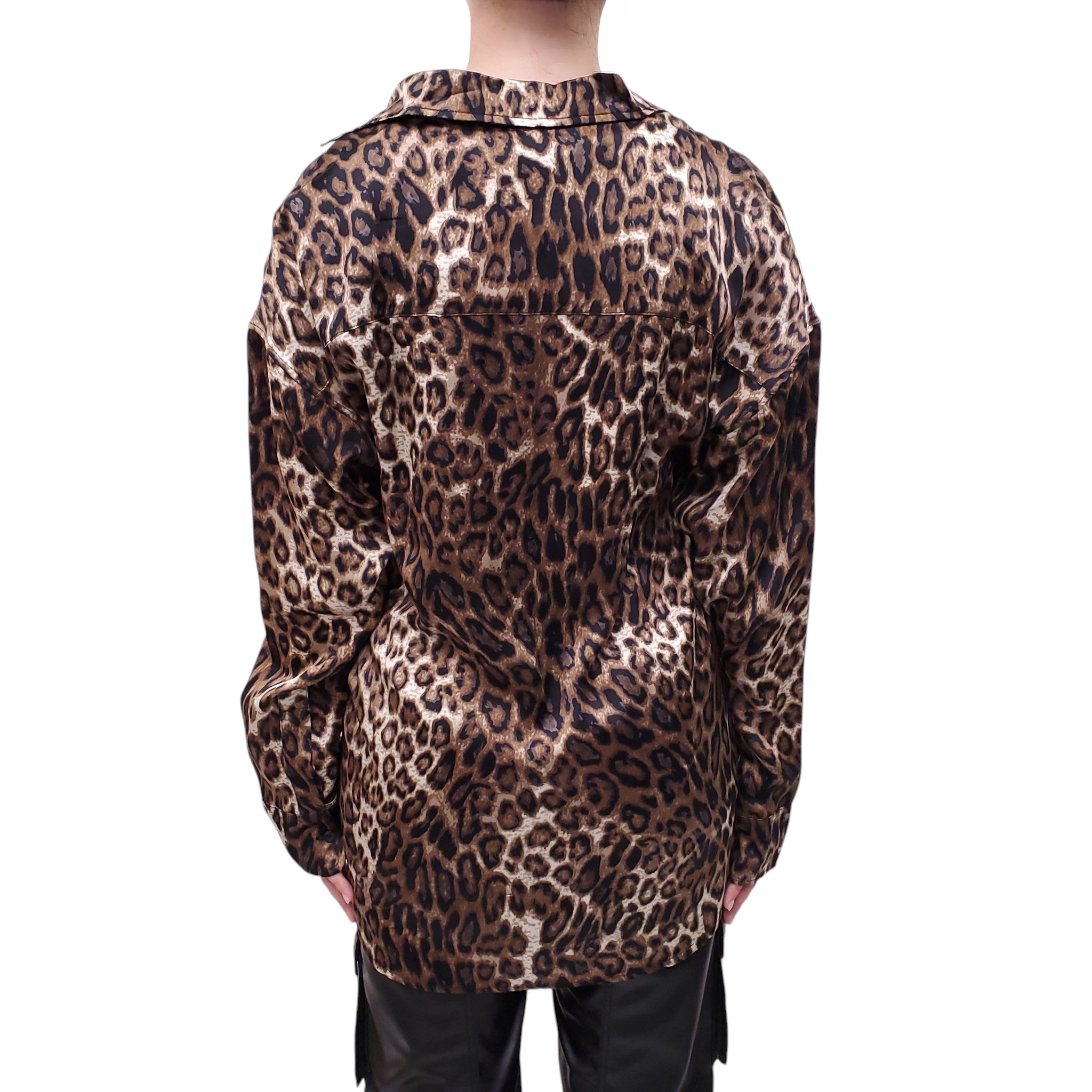 R13 LEOPARD SILK BLOUSE - SIZE M