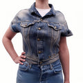 R13 SHORT-SLEEVE DENIM JACKET - SIZE XS