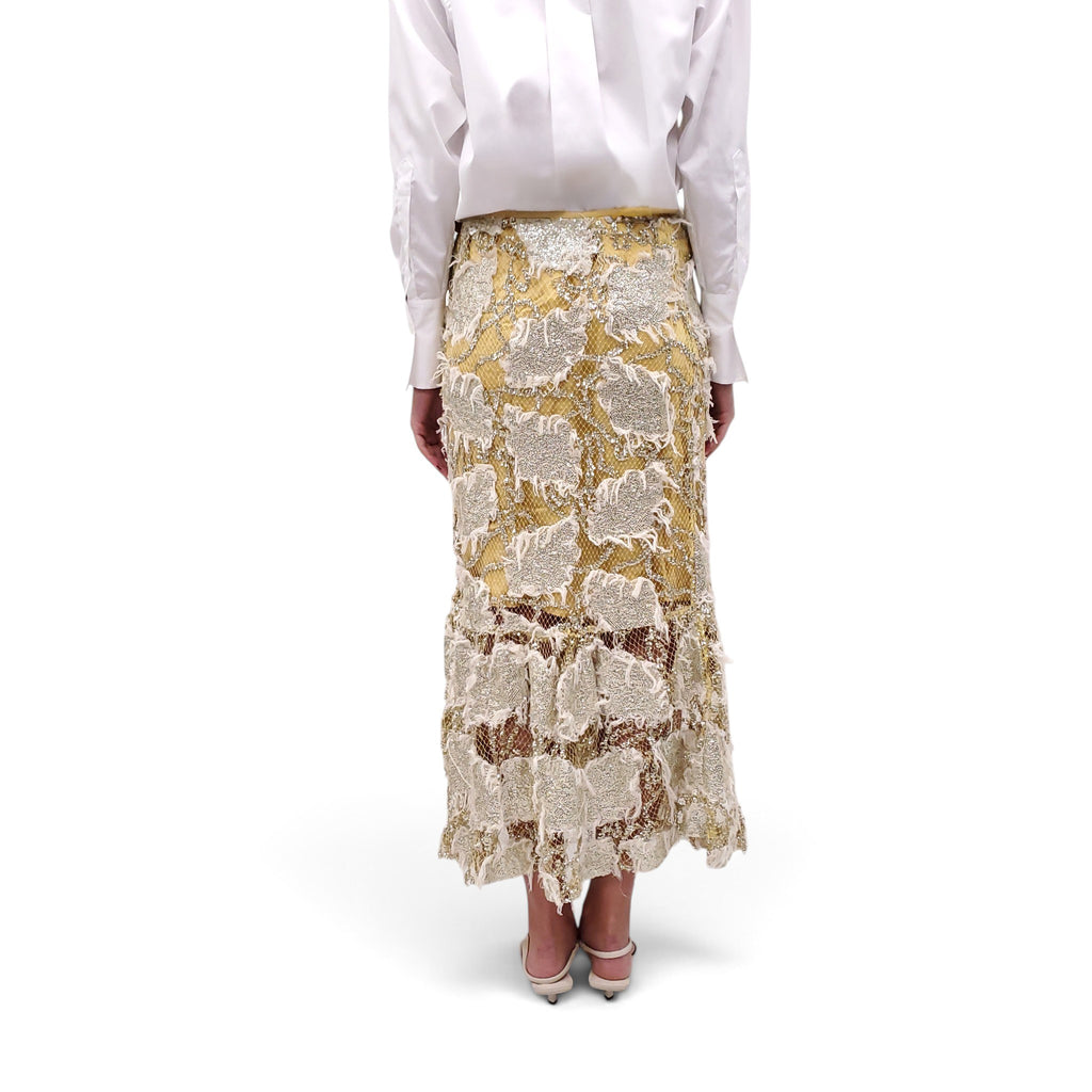 RACHEL COMEY METALLIC MESH SKIRT - SIZE 4