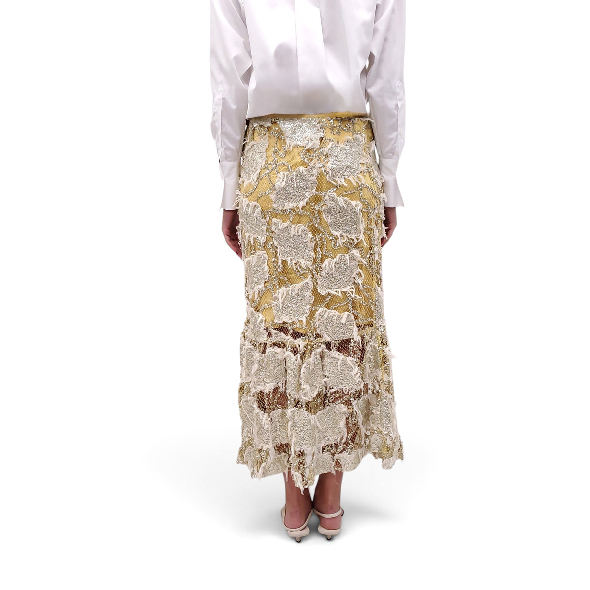 RACHEL COMEY METALLIC MESH SKIRT - SIZE 4