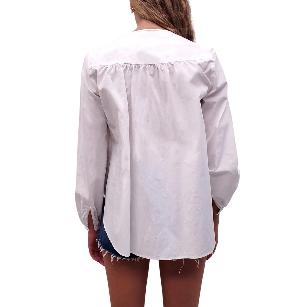 RACHEL COMEY WHITE COTTON BLOUSE - SIZE 0