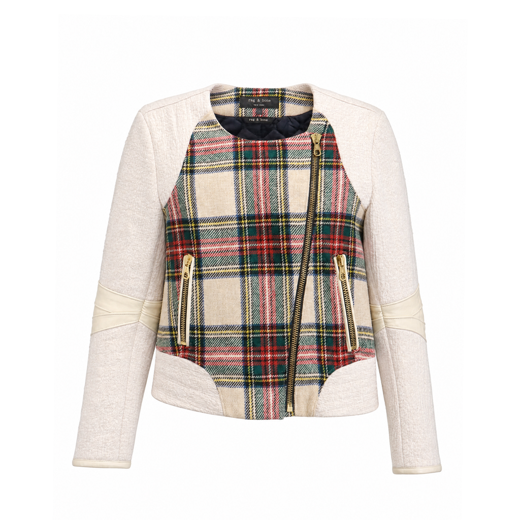 RAG & BONE PLAID BOMBER JACKET - SIZE 6