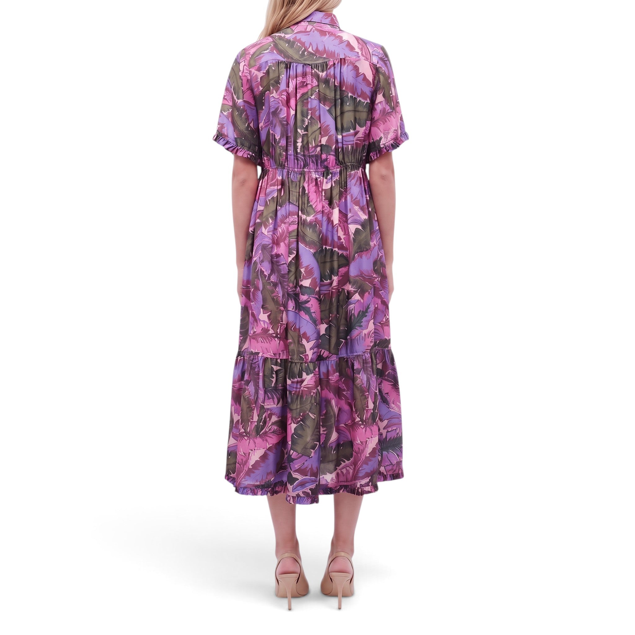 RAQUEL ALLEGRA SILK PATTERNED DRESS - SIZE 1 (S)