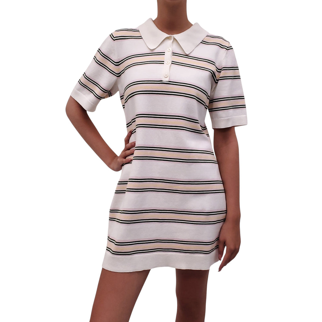 REFORMATION STRIPED POLO DRESS - SIZE M