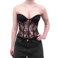 RETROFÊTE BLACK LACE SEQUIN CORSET TOP - SIZE XS