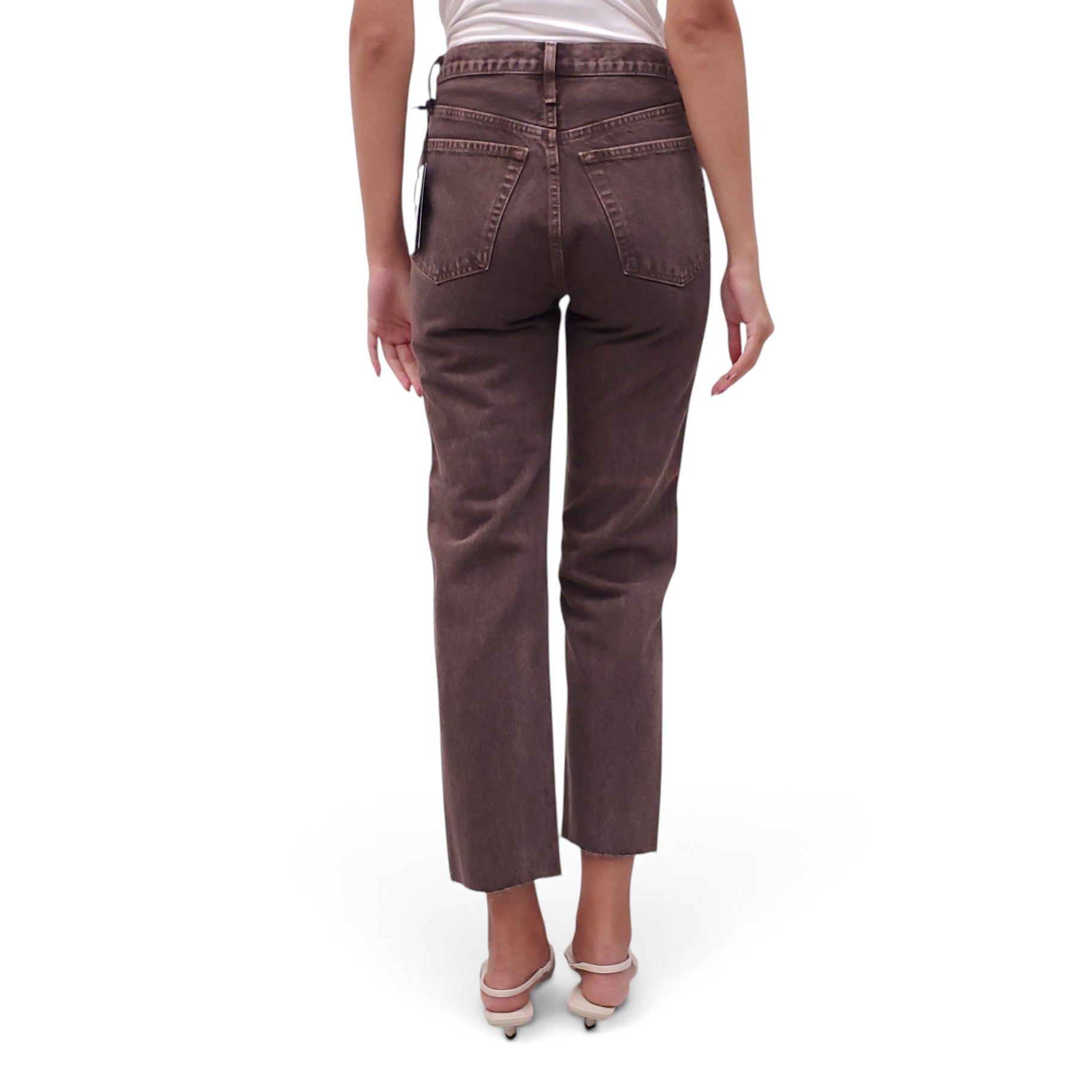 RE/DONE BROWN ACID WASH JEANS - SIZE 26