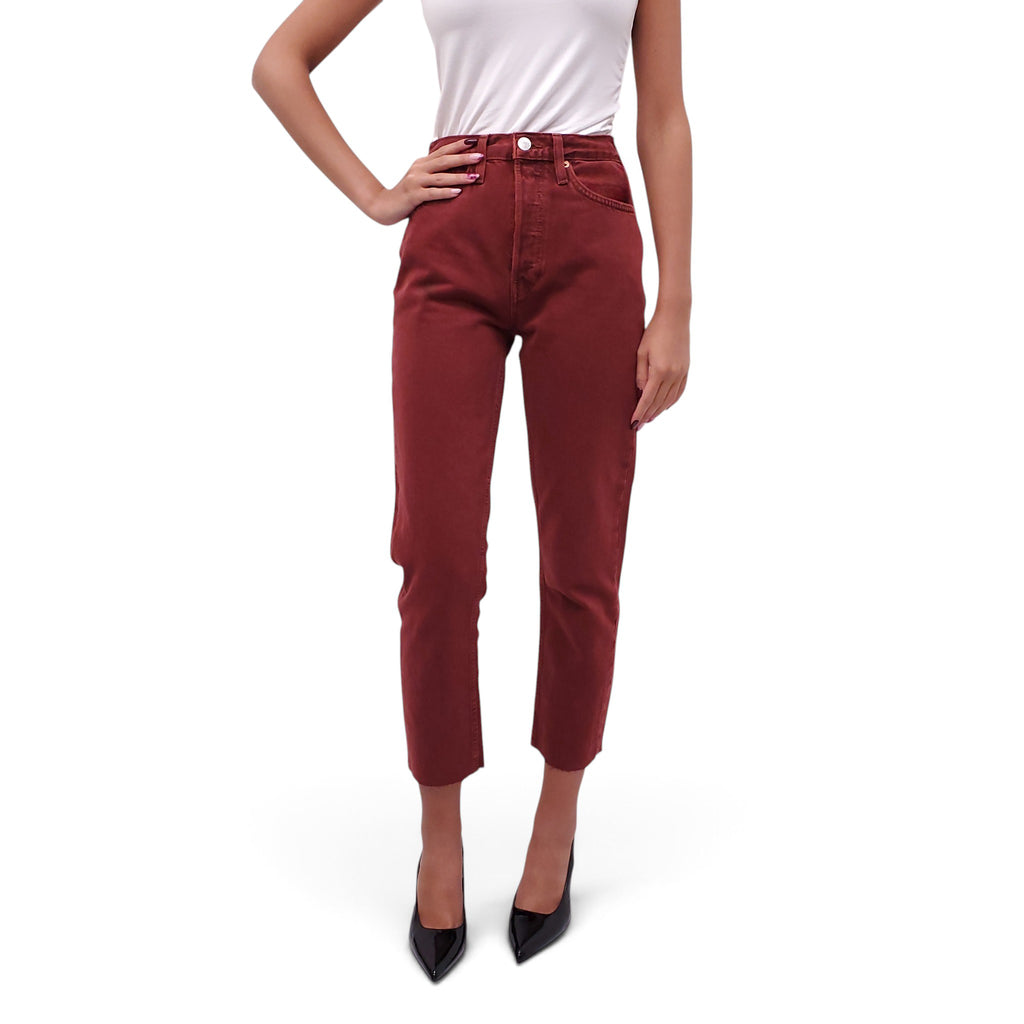 RE/DONE RED ACID WASH JEANS - SIZE 25