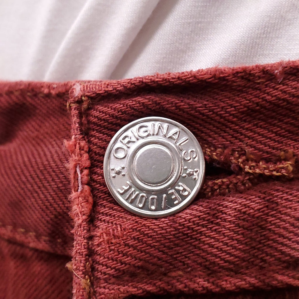 RE/DONE RED ACID WASH JEANS - SIZE 25