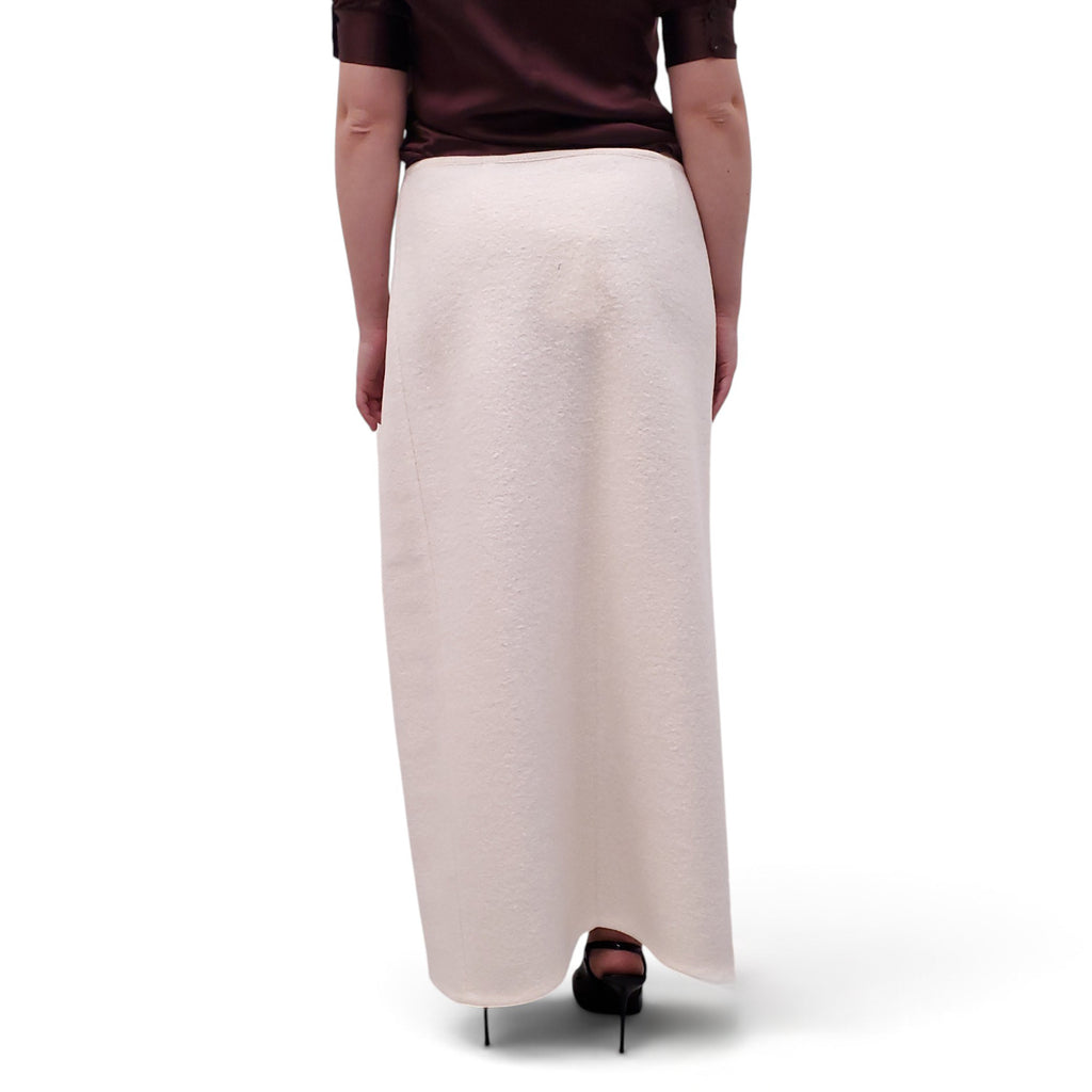 RIER CREAM FELTED WALKER SKIRT - SIZE L