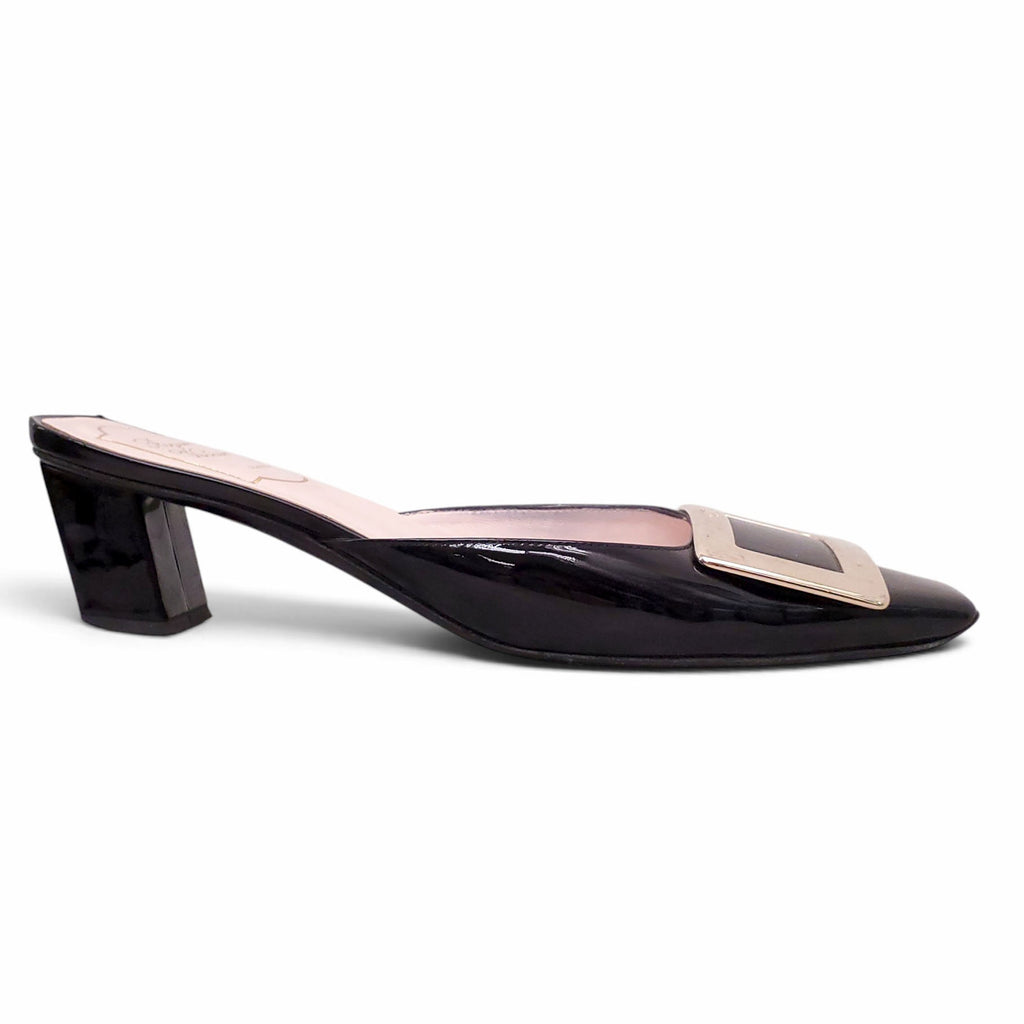 ROGER VIVER BLACK MULES - SIZE 36