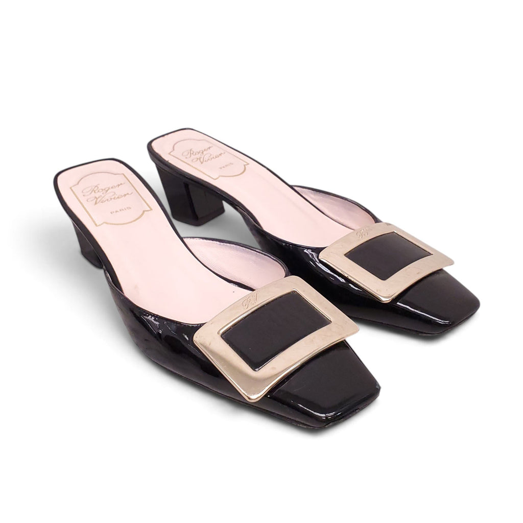 ROGER VIVER BLACK MULES - SIZE 36
