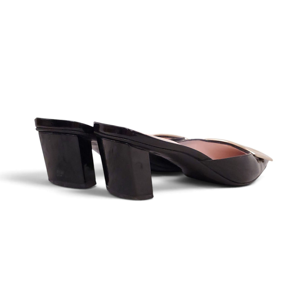 ROGER VIVER BLACK MULES - SIZE 36