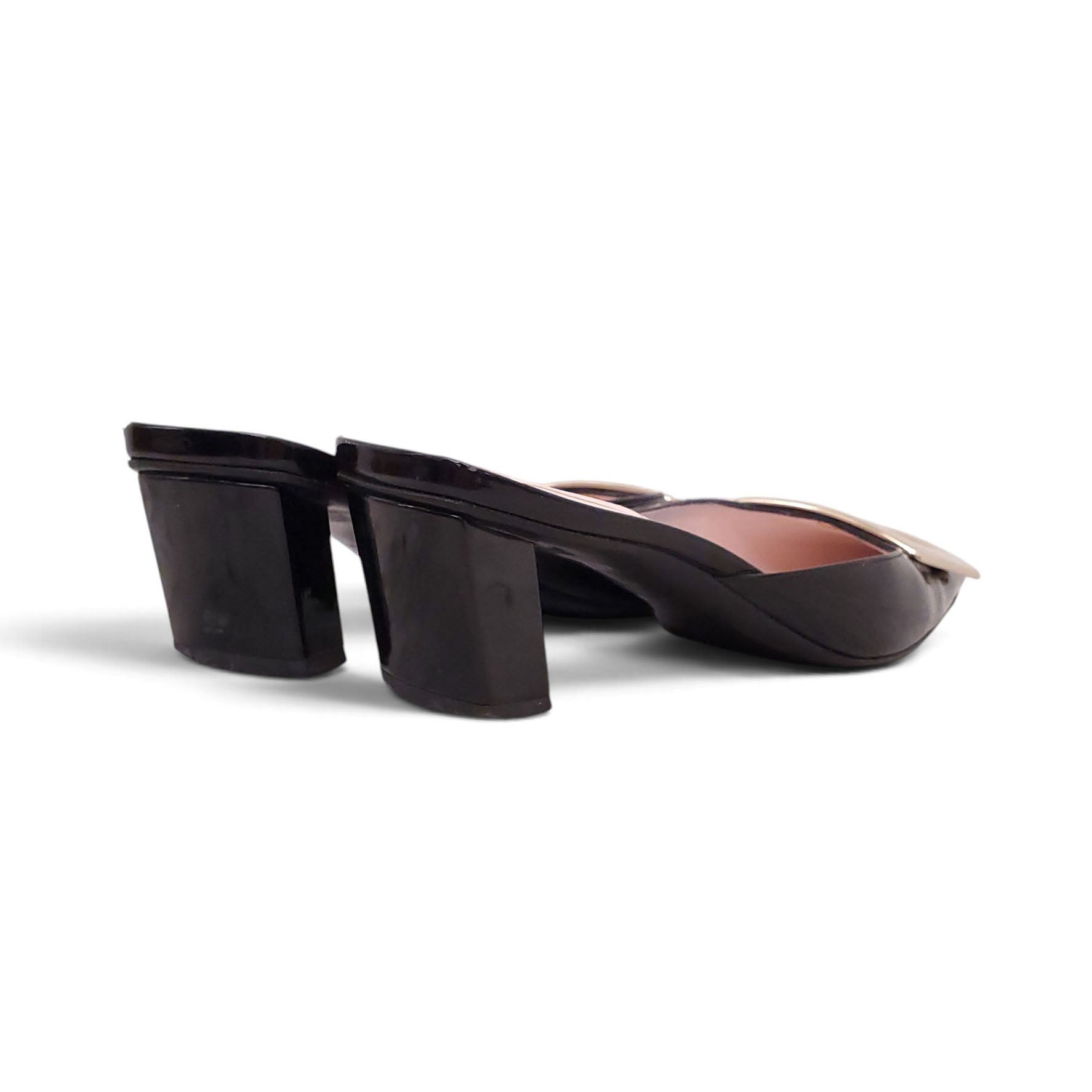 ROGER VIVER BLACK MULES - SIZE 36
