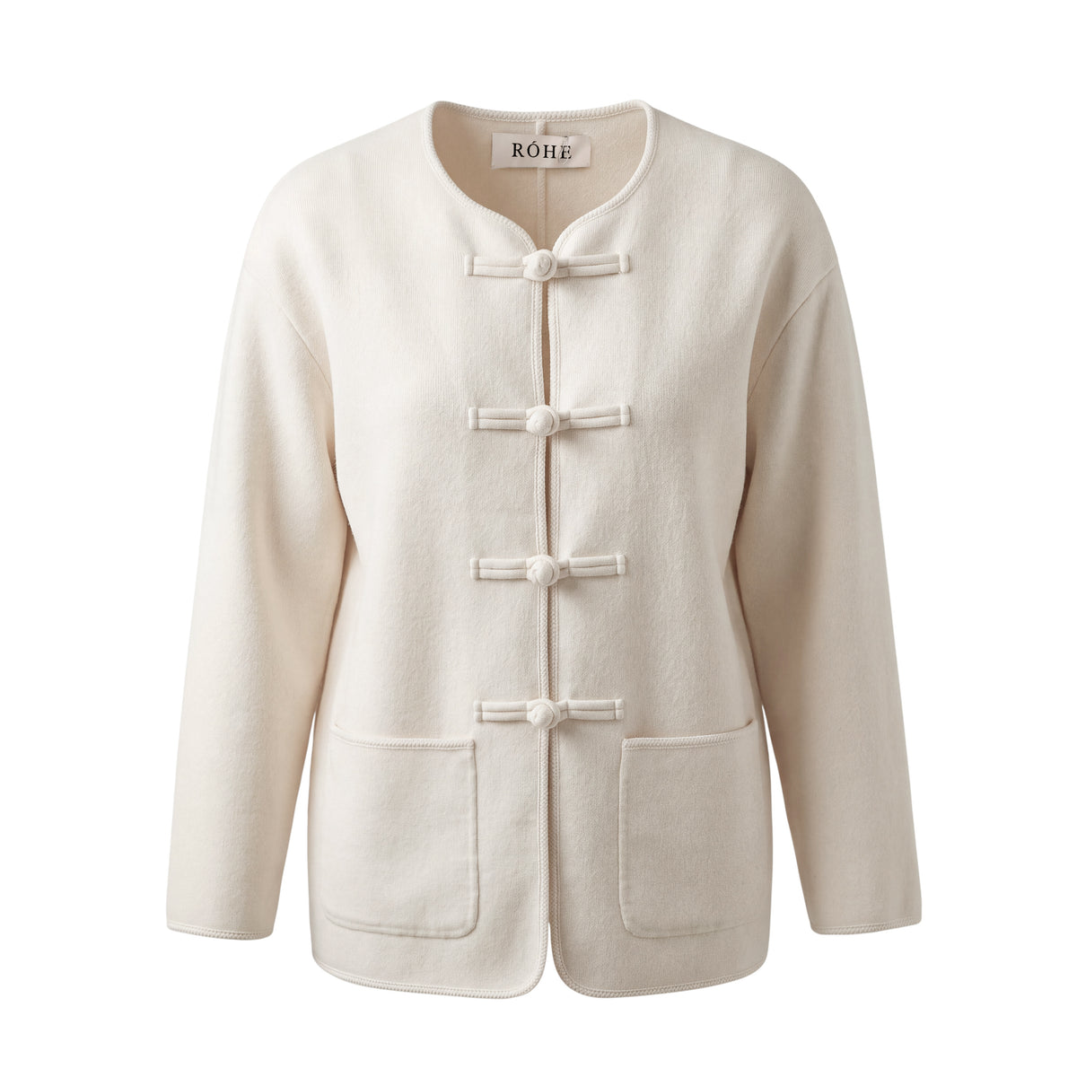 RÓHE OFF-WHITE DOUBLE-FACED WOOL PANKOU JACKET - SIZE 36