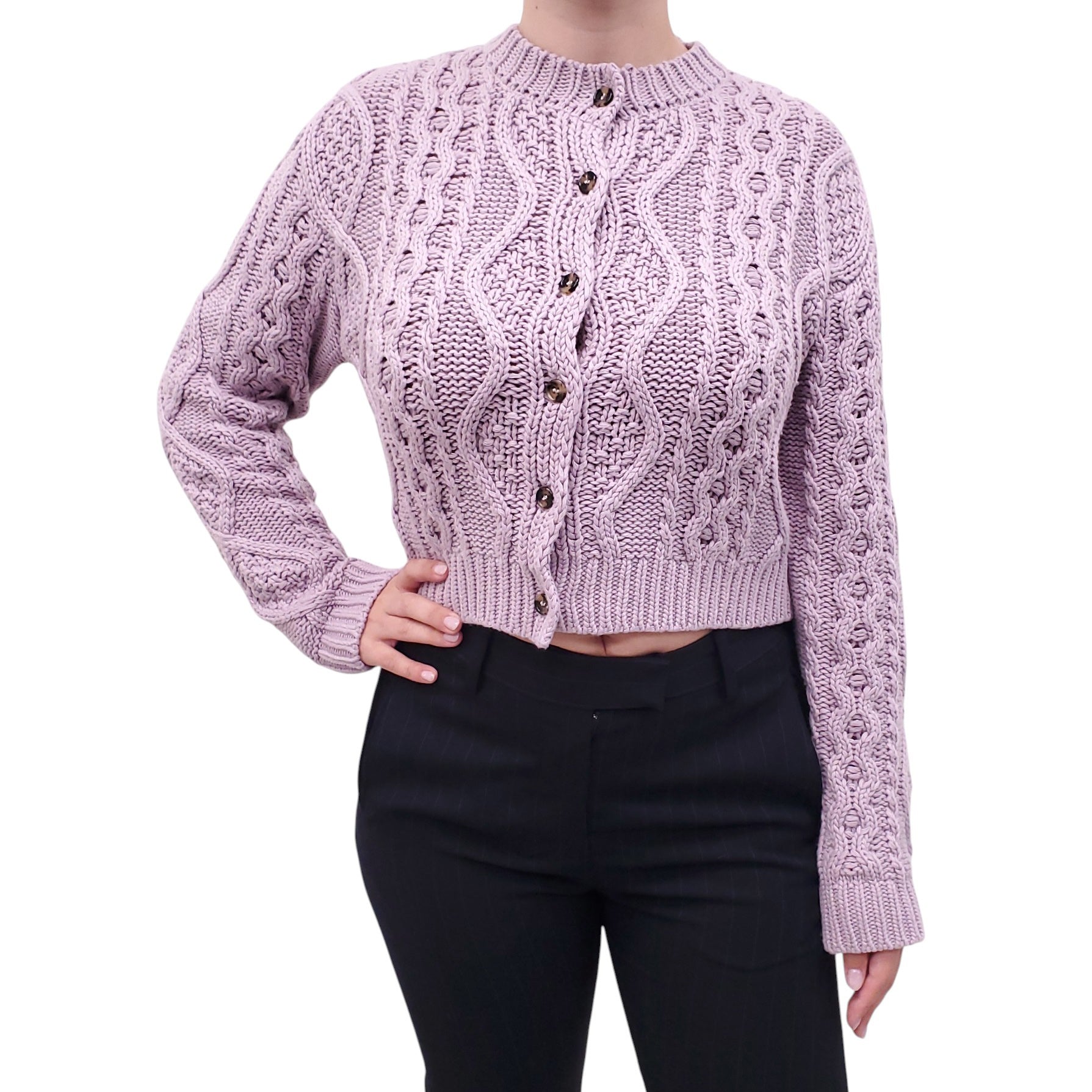 ROKH PURPLE KNIT CARDIGAN - SIZE S