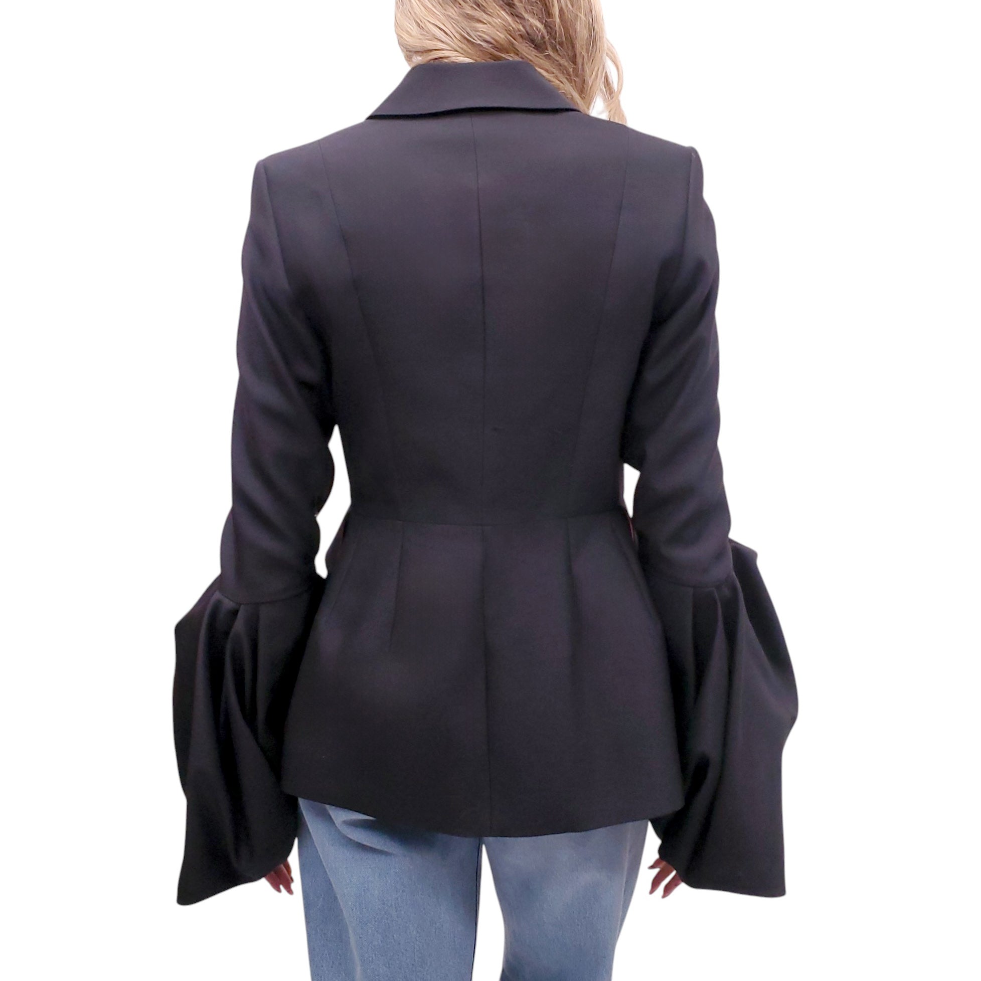 ROKSANDA BLACK FLAIR SLEEVE BLAZER - SIZE 6/UK 10