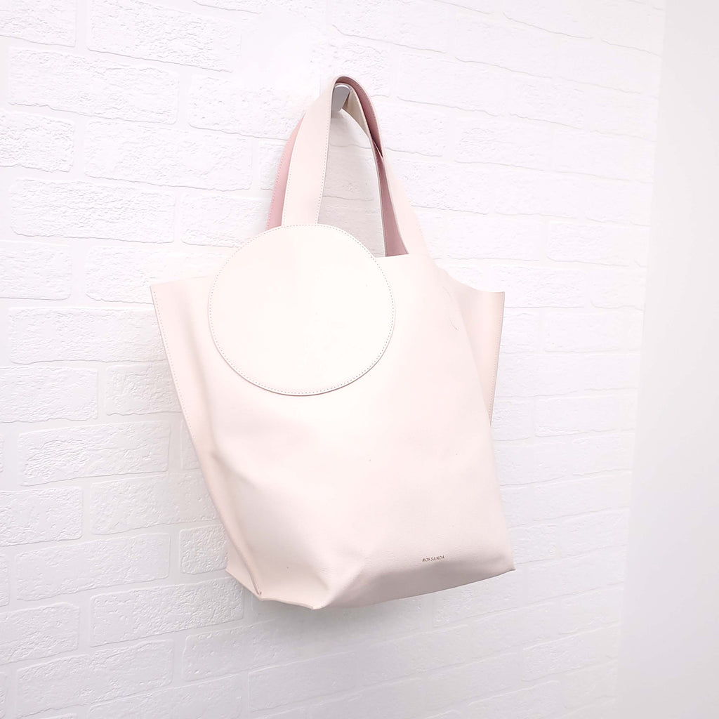 ROKSANDA CREAM AND PINK LEATHER 'EIDER' TOTE