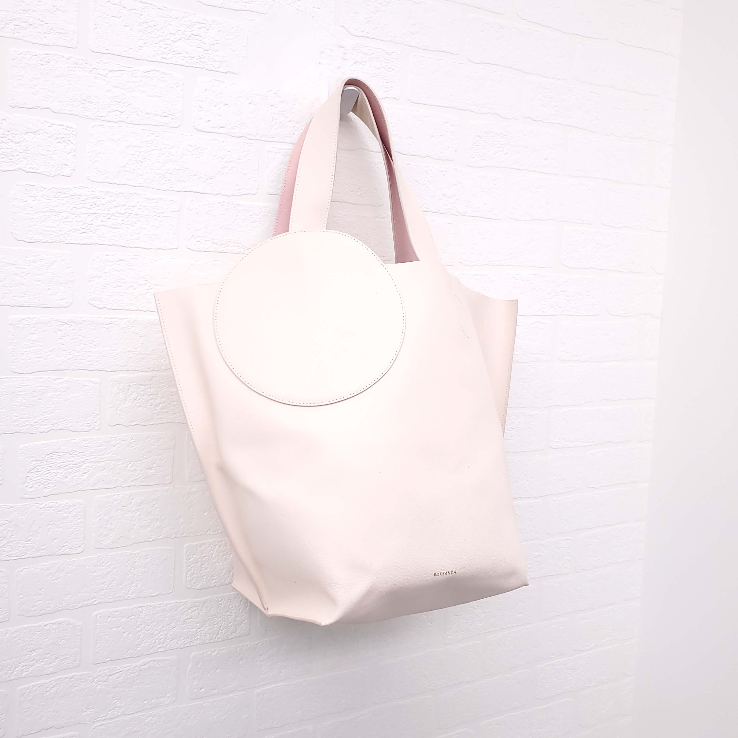 ROKSANDA CREAM AND PINK LEATHER 'EIDER' TOTE