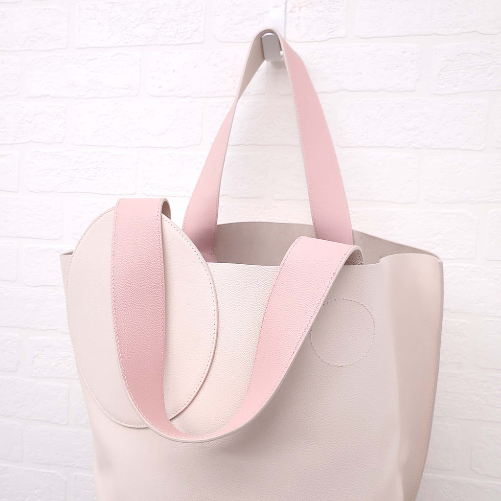 ROKSANDA CREAM AND PINK LEATHER 'EIDER' TOTE