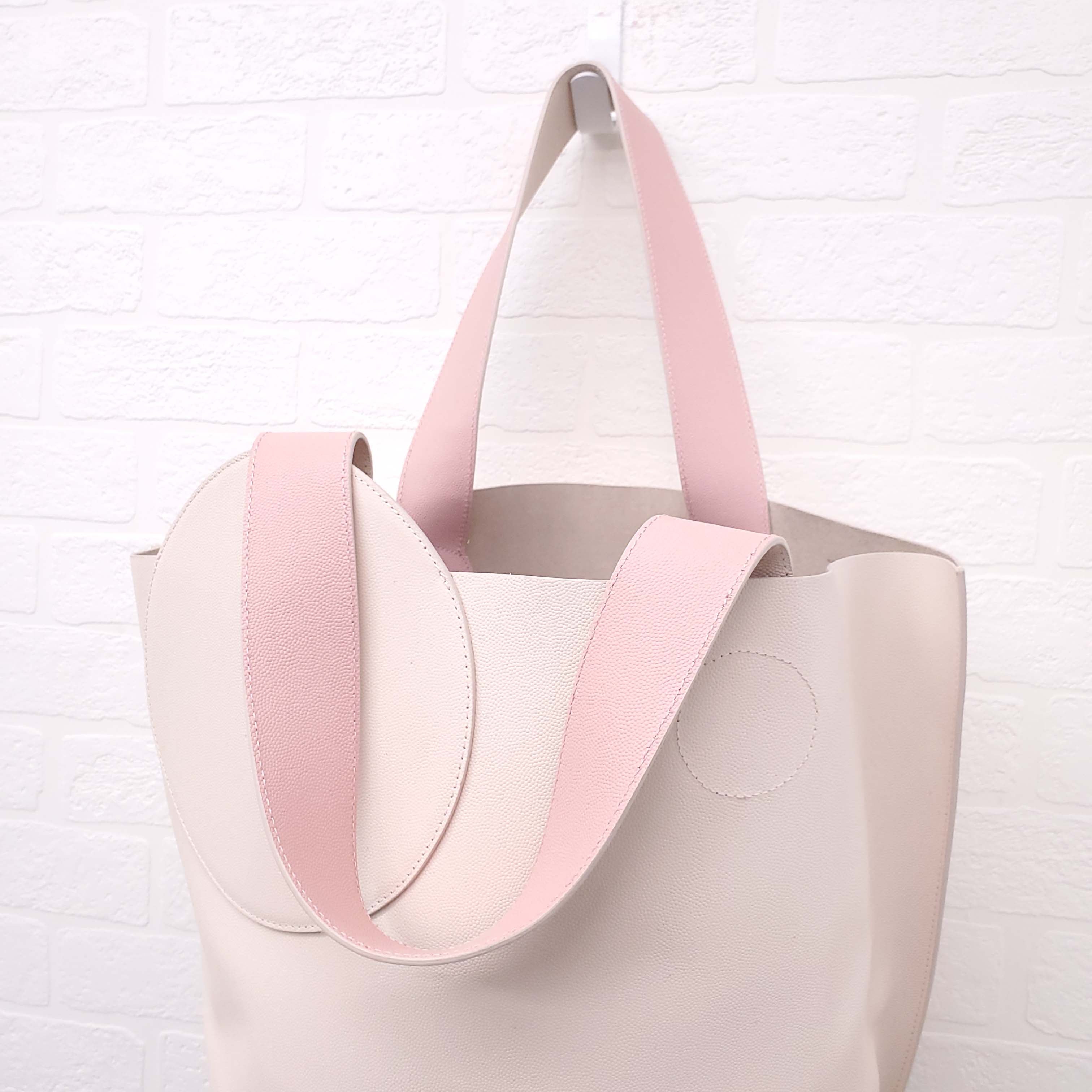 ROKSANDA CREAM AND PINK LEATHER 'EIDER' TOTE