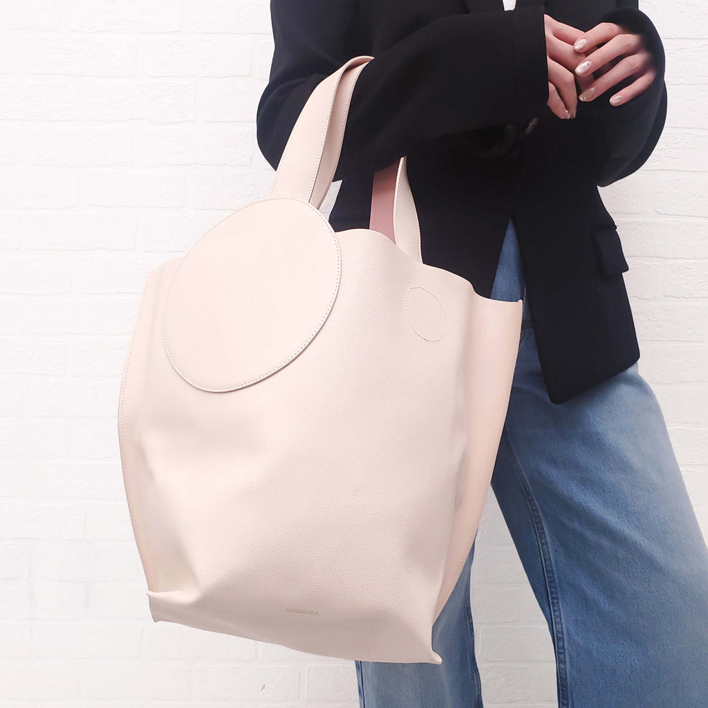ROKSANDA CREAM AND PINK LEATHER 'EIDER' TOTE