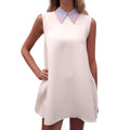 ROKSANDA CREAM DRESS WITH MULTICOLOURED COLLAR - SIZE US 4/UK 8