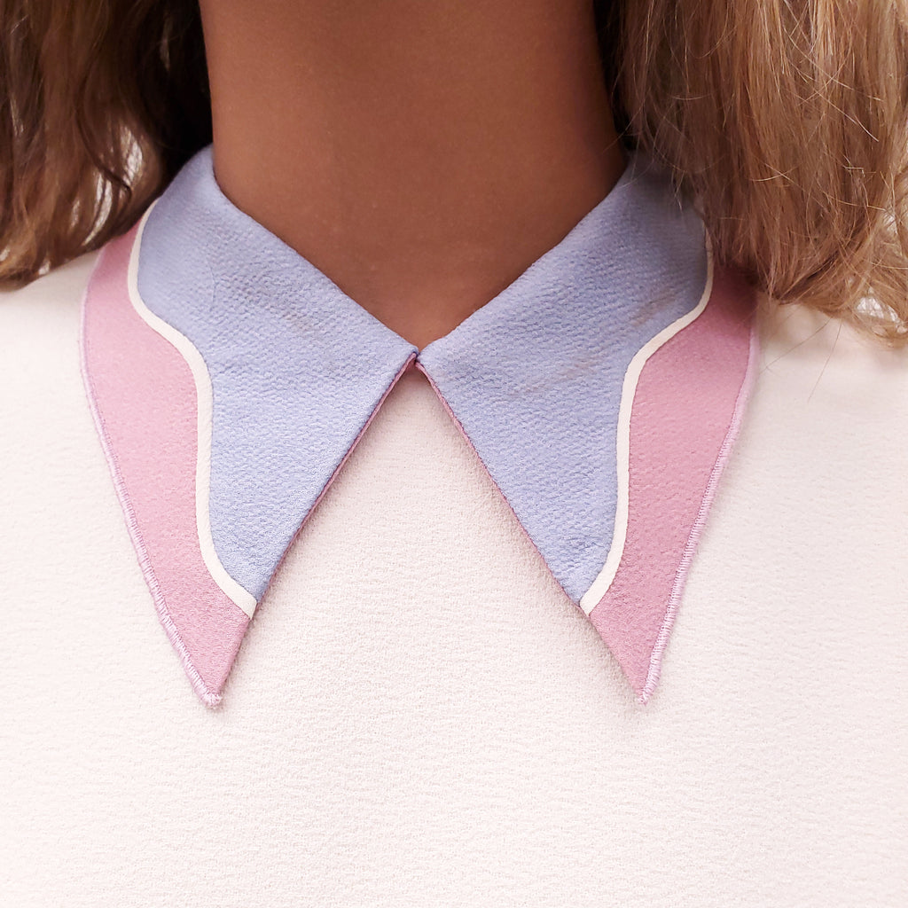 ROKSANDA CREAM DRESS WITH MULTICOLOURED COLLAR - SIZE US 4/UK 8