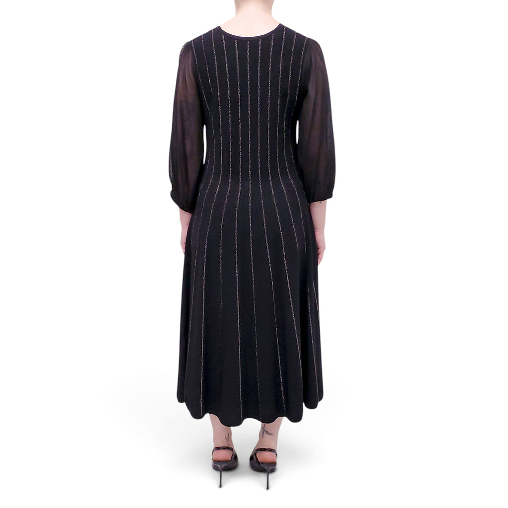 ROKSANDA METALLIC STRIPED KNIT DRESS - SIZE M