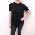 SACAI BLACK SHORT SLEEVE SWEATER WITH POLKA DOT BACK - SIZE S