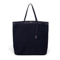 SAINT LAURENT BLACK LARGE PATTI RAFFIA LOGO TOTE