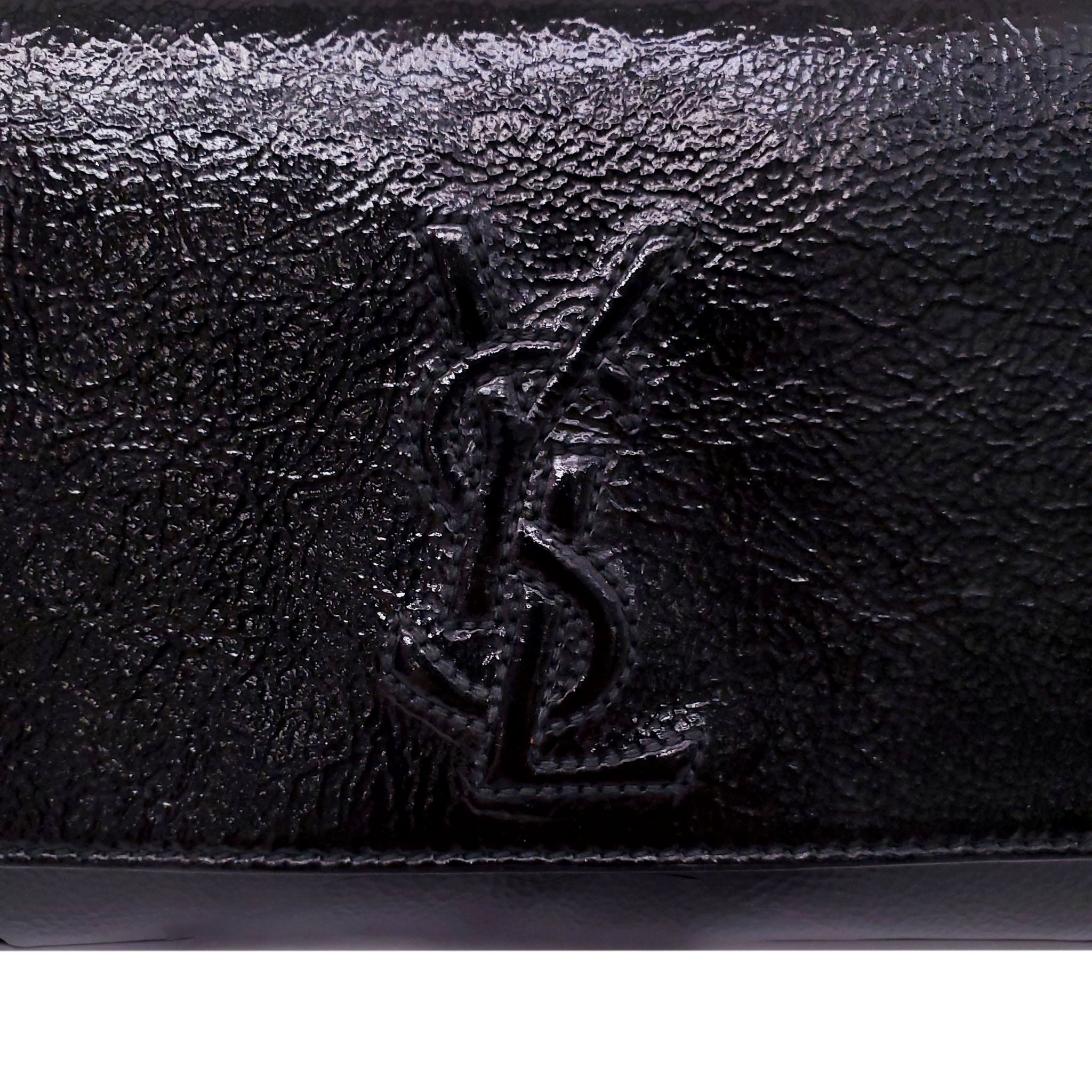 SAINT LAURENT BLACK LEATHER CLUTCH