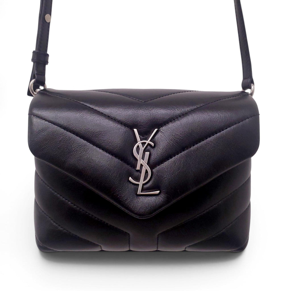 SAINT LAURENT BLACK LEATHER PUFFER TOY BAG