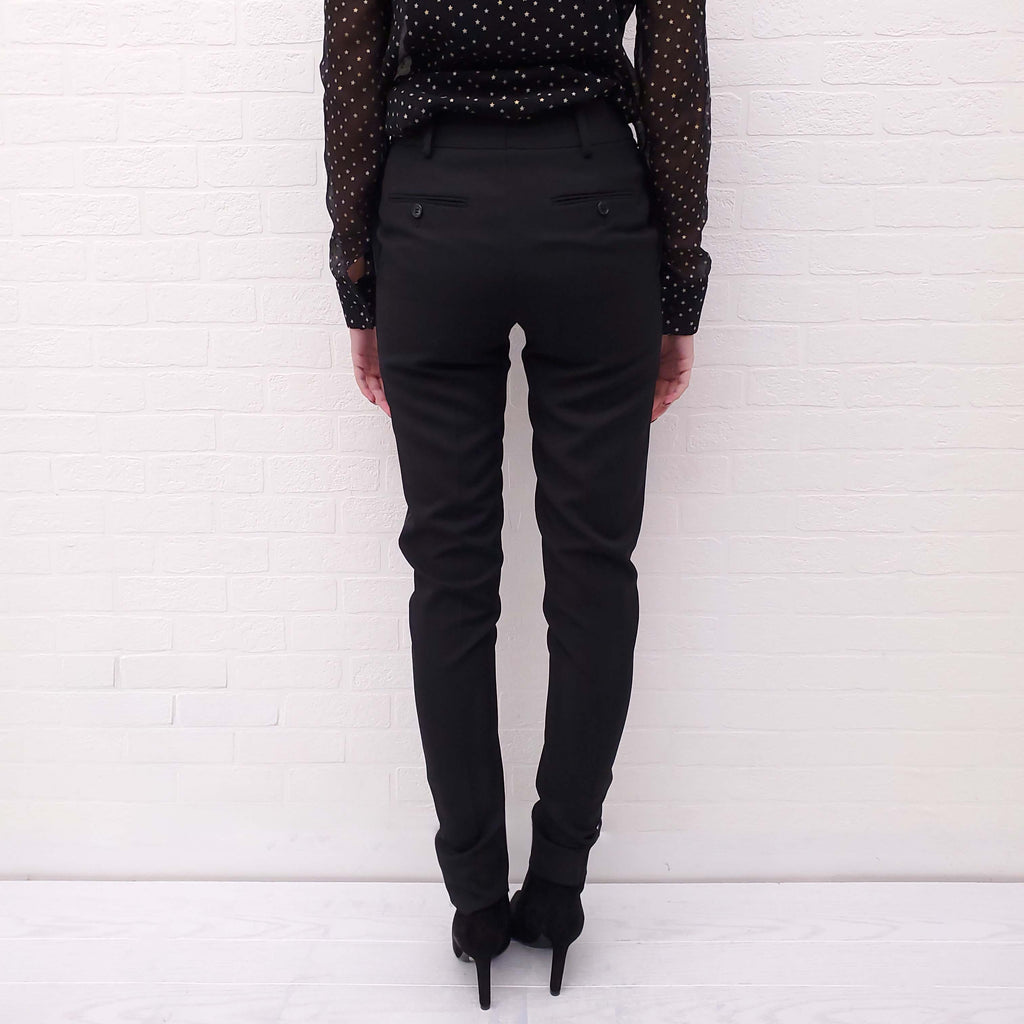 SAINT LAURENT BLACK TUXEDO PANTS - SIZE 34