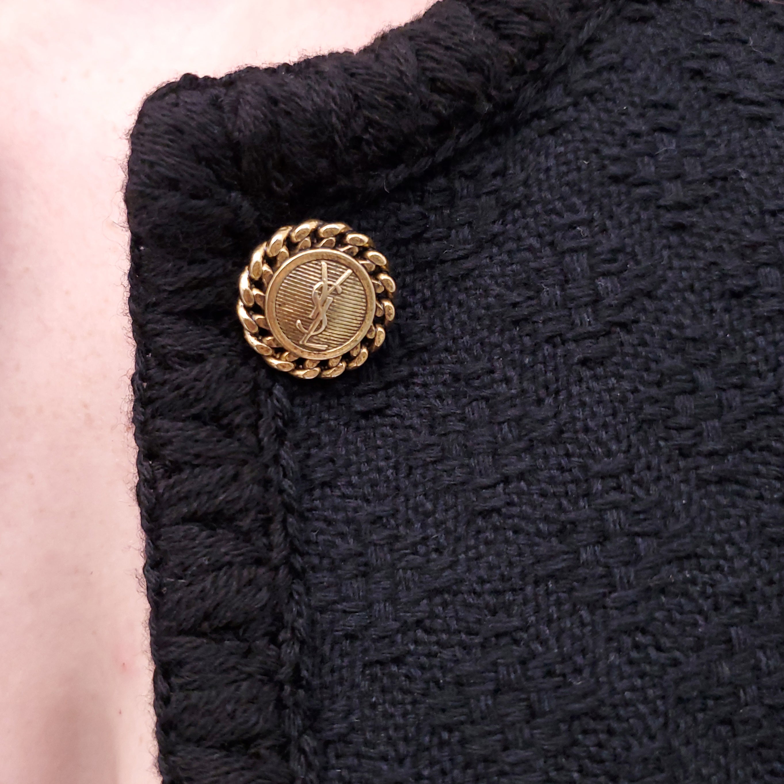 SAINT LAURENT BLACK TWEED JACKET - SIZE 36