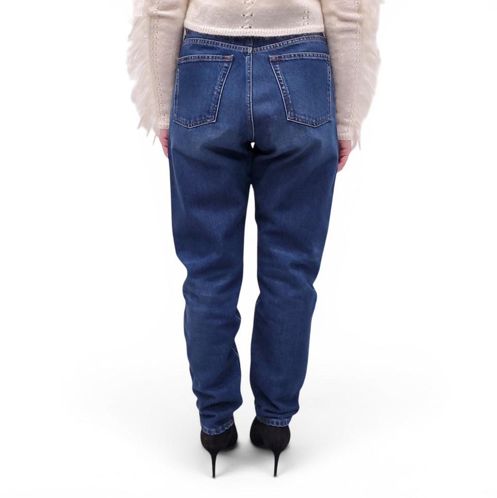 SAINT LAURENT BLUE BOYFRIEND FIT JEANS - SIZE 27