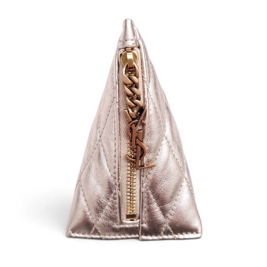 SAINT LAURENT GOLD KEY CHAIN WITH LOGO