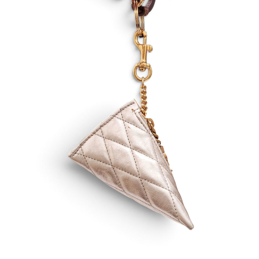 SAINT LAURENT GOLD KEY CHAIN WITH LOGO