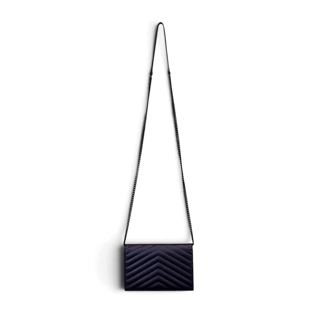 SAINT LAURENT SO BLACK WALLET ON CHAIN