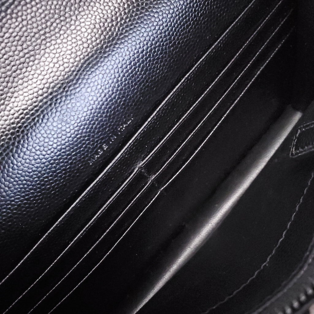 SAINT LAURENT SO BLACK WALLET ON CHAIN