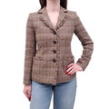 SALVATORE FERRAGAMO BROWN TWEED JACKET - SIZE 40